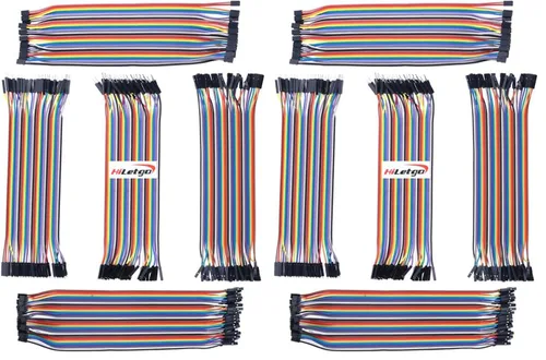 HiLetgo 200 cables de puente de tabla de cortar pan – Alambre Dupont macho y hembra, 0.100 in y 0.079 in, kit surtido de 7.9 in para Arduino DIY
