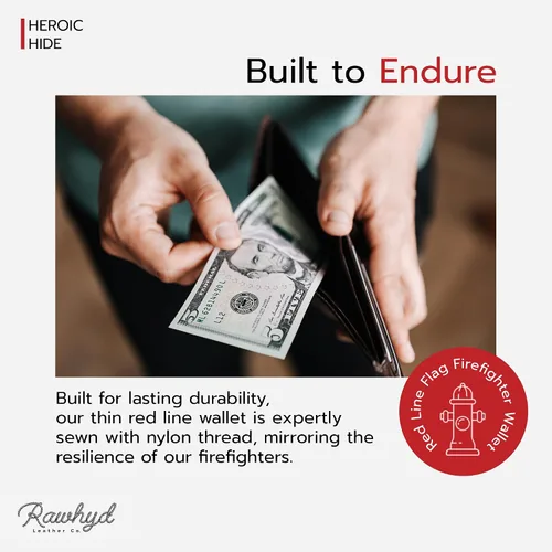 Miniatura 4 de RAW HYD Carteras de línea de servicio, Línea Roja Bi-fold, Línea Roja Bifold