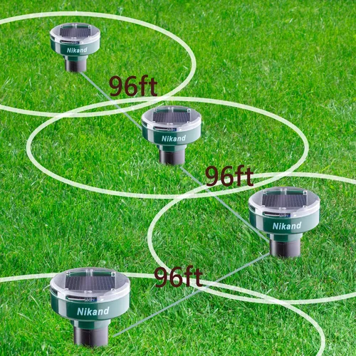 Miniatura 7 de Repelente de gotas ultrasónico alimentado por energía solar - Estacas repelentes de topos al aire libre seguras para mascotas - Repelente