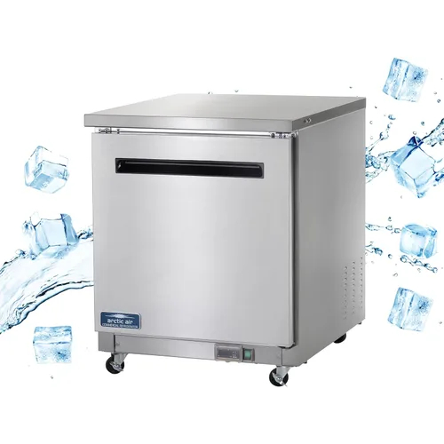 Arctic Air AUC27F - Congelador bajo encimera de una sola puerta de 27 pulgadas, 6.5 pies cúbicos, acero inoxidable, 115 V