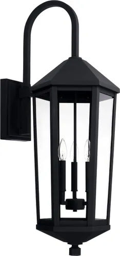 Miniatura 4 de Capital Lighting 926911BK Ellsworth - Aplique de pared de cristal transparente para exteriores, 1 luz de 100 vatios, 23 pulgadas de alto x 8 Negro