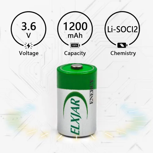 Miniatura 5 de Repuesto de batería de cloruro de tionilo de litio XL-050F de 3.6V 1/2AA 1200mAh XL-050F para XL-050F, ER14250/W, B9604T para medidores de utilidad