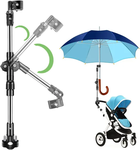 Alovexiong Soporte de paraguas ajustable de 180°, diámetro del agujero: 0.3-0.5 in, soporte de montaje para paraguas de bicicleta, soporte elástico