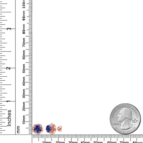 Miniatura 71 de Gem Stone King Aretes de plata de ley 925 de 0.236 in con piedra natal redonda para mujer