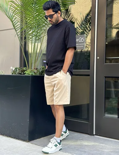 Miniatura 4 de COOFANDY Pantalones cortos de lino para hombre con cintura elástica y cordón para playa