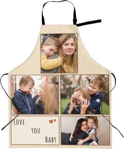 Miniatura 14 de Delantales personalizados con dos bolsillos para mujeres y hombres, delantales personalizados impresos con texto fotográfico para cocinero de cocina