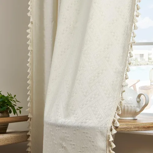 Miniatura 10 de ENJOYBRIDAL - Cortinas azules florales de 63 pulgadas, juego de 2 paneles, cortinas semi transparentes, cortinas cortas para sala de estar, bolsillo