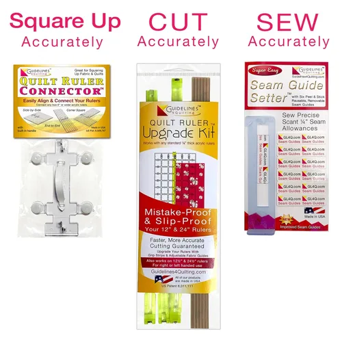 Miniatura 2 de Guidelines4Quilting Perfect4Pattern - Juego de 6 guías de costura, elimina las conjeturas de cuadrar, cortar y coser la tela con precisión, juego