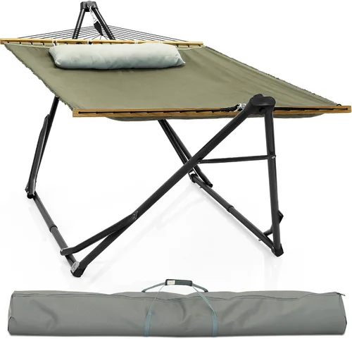 Miniatura 19 de Soporte de hamaca Tranquillo Uniki con garantía de 3 años, hamaca plegable instantánea de 30s con soporte, hamaca de camping con capacidad de 550 1.