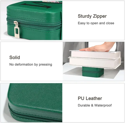 Miniatura 4 de Pequeño organizador de joyas de viaje, cajas de joyería con inicial, organizador de joyas, regalos esenciales de viaje para mujeres, madres, amigas
