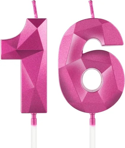 Miniatura 347 de Velas de cumpleaños número 15, velas número 15, velas de feliz cumpleaños de oro rosa para pastel, decoraciones de cobertura de pastel de diseño 3D