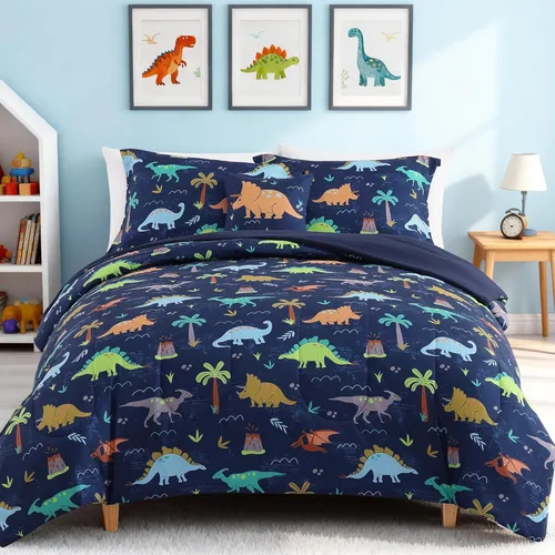 Miniatura 17 de Juego de edredón para niños Kaleido Space tamaño individual para niños, juego de ropa de cama para niños con luz en la oscuridad para jugadores, 1