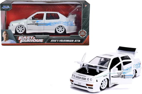 Miniatura 7 de Jada Toys Fast & Furious 1:24 Jesse's Volkswagen Jetta - Coche fundido a presión, juguetes para niños y adultos, color blanco (99591W)