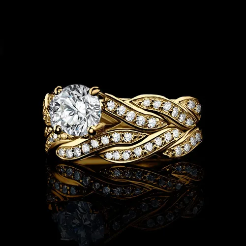 Miniatura 10 de JewelryPalace Anillos de compromiso para mujer, plata de ley 925 chapada en oro de 14 quilates, anillos de promesa de circonita cúbica para ella