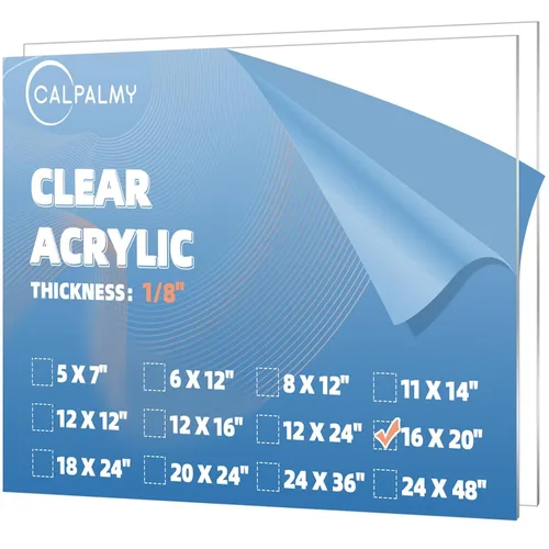 Miniatura 10 de CALPALMY Paquete de 2 hojas acrílicas transparentes grandes de 1/8 pulgadas de grosor, hojas de plexiglás precortadas de 36 x 48 pulgadas