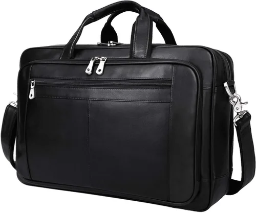 Miniatura 7 de Augus Maletín de Cuero Genuino para Viaje de Negocios, Bolsas Duffel para Hombre, Bolsa para Laptop que se ajusta a portátiles de 15.6 pulgadas