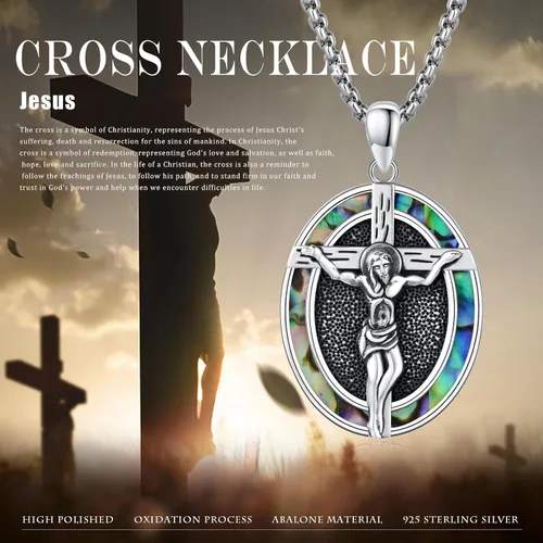 Miniatura 475 de Collar con colgante de plata de ley 925 con medalla de San Patrón, joyería religiosa para hombres y mujeres, con cadena de acero inoxidable 316L