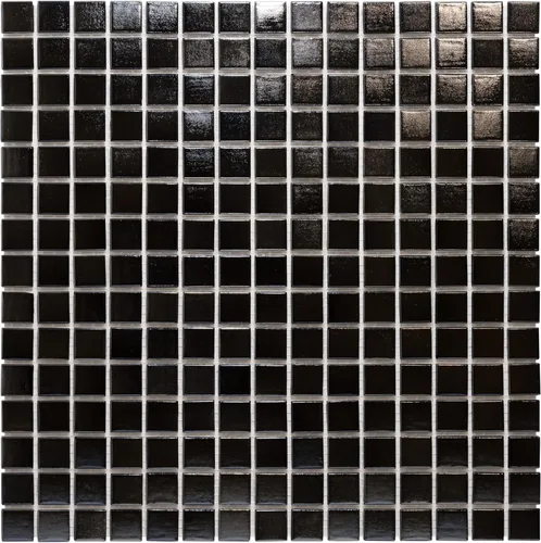 URBN - Mosaico de vidrio iridiscente contemporáneo casi negro pero gris oscuro para interiores y exteriores, hoja individual (13 pulgadas x 13