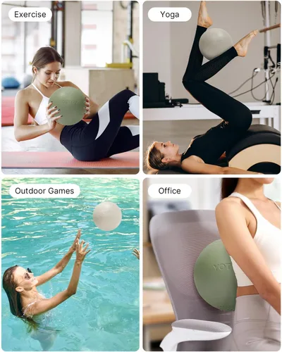 Miniatura 7 de YOTTOY Pelota de ejercicio pequeña, pelota de pilates de 9 pulgadas con tecnología antiestallido para estabilidad, ideal para yoga, pilates, terapia