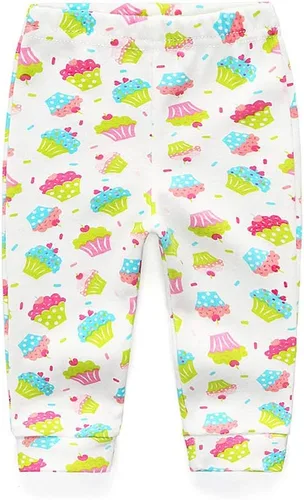 Miniatura 2 de Leggings unisex de algodón para recién nacido, paquete de 4 pantalones bordados, casuales, de 0 a 24 meses, para niños y niñas