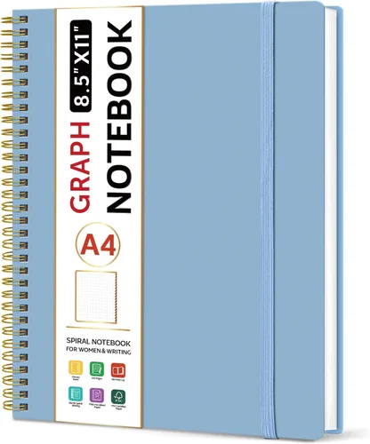 Miniatura 15 de Taja Cuaderno con forro en espiral, cuadernos de 8.5 x 11 pulgadas para trabajo, diario grande A4 para mujeres y hombres, cuaderno de diario