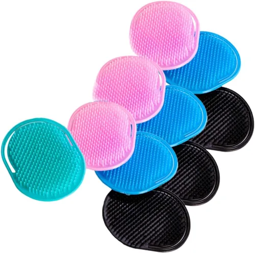 FRCOLOR Cepillo de champú de plástico peine 10 unids paquete herramienta de masaje para cuero cabelludo flujo sanguíneo color aleatorio