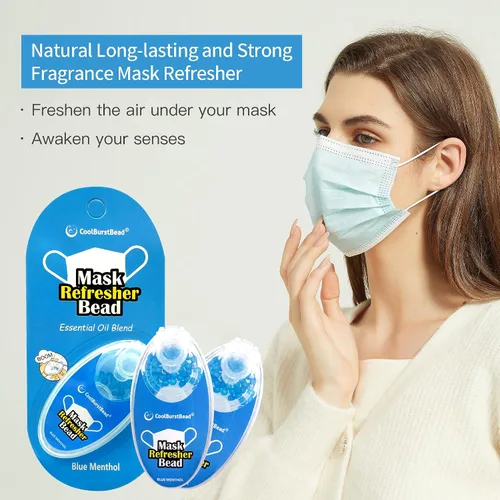 Miniatura 2 de Mascarilla refrescante de larga duración y fuerte fragancia refrescante, paquete de 2, con aceites esenciales naturales de hierbas y plantas