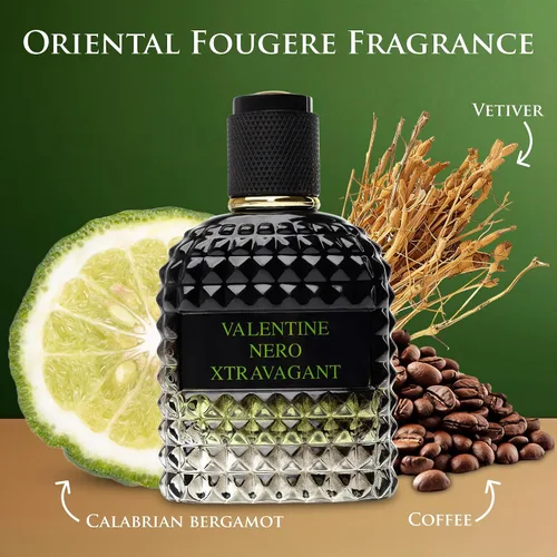 Miniatura 2 de Valentine Nero Xtravagant para Hombre - Fragancia Oriental Fougere - Notas Superiores de Bergamota Calabresa y Acorde de Café Espresso - Fragancias