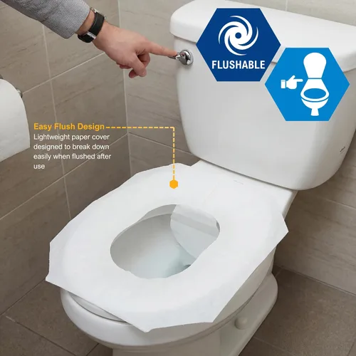 Miniatura 4 de MED PRIDE Sábanas protectoras de baño ecológicas – Fundas de asiento de inodoro desechables sépticas [paquete de 250] – Fundas de asiento de inodoro