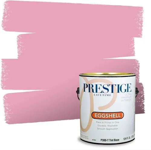 Miniatura 72 de Prestige Paints E100-T-SW6591 Pintura exterior e imprimación en uno, 1 galón, plano, combinación comparable de Sherwin Williams Amaryllis, 1 galón
