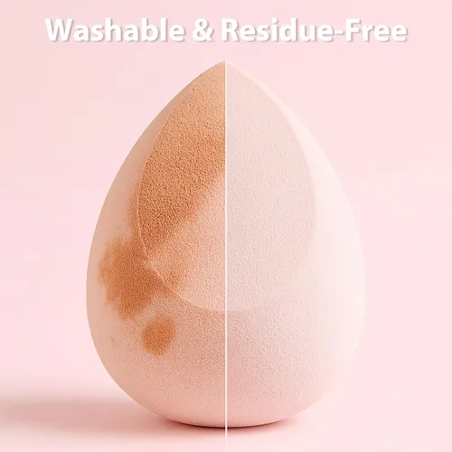 Miniatura 8 de Juego de esponjas de maquillaje Foonbe, esponjas difuminadoras, 7 piezas para líquido, crema y polvo, sin látex, esponjas de belleza multicolor