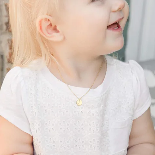 Miniatura 5 de Valloey Rover - Collares con inicial para mujer, chapado en oro de 14K, con letra redonda, dije de disco de moneda de doble cara, grabado de la A a