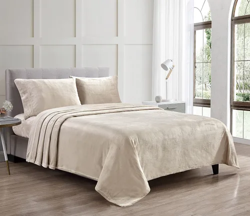 Miniatura 10 de Luxury Elegance - Juego de sábanas de microfelpa de terciopelo extra suave, tamaño individual, 2 piezas, color negro