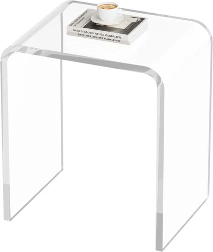 Miniatura 14 de Mesa auxiliar acrílica, mesa auxiliar de acrílico, mesa de centro transparente/mesita de noche para sala de estar, balcón, dormitorio, espacio