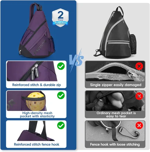 Miniatura 6 de KAVIGOR Bolsa de pickleball 2025, mochila ultraligera convertible con tela suave al tacto y bolsillo húmedo/seco, se adapta a 4 paletas +