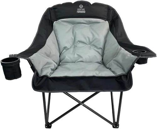 Miniatura 2 de Venture Forward Silla de camping plegable de gran tamaño, portátil y cómoda, capacidad de peso de 400 libras, perfecta para acampar y actividades al
