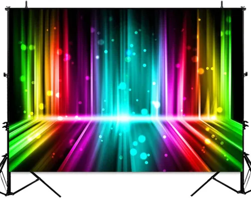 Miniatura 2 de Sensfun Let's Glow - Telón de fondo para fiesta, música, discoteca, baile, arco iris, neón, fotografía, fondo, cumpleaños, recién nacido, estudio