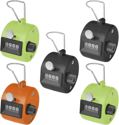 Bluecell - Contador portátil de 4 dígitos de colores surtidos para regazo, deporte, entrenador, escuela, evento (paquete de 5)