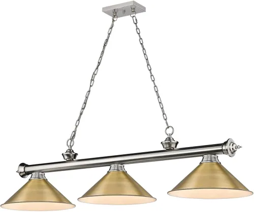 Miniatura 9 de Z-Lite 2306-3BP-RB15 Colgante de billar Cordon, 3 luces 180 vatios totales, chapado en bronce Placa de bronce