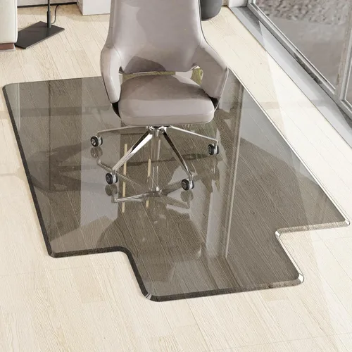 Miniatura 9 de MESAILUP Tapete para Silla de Oficina con Borde Biselado Irregular con Labio para Alfombra o Piso de Madera Dura Cristal Transparente 36" x 48