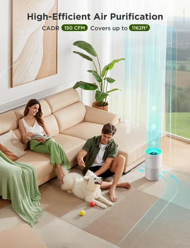 Miniatura 2 de GoveeLife Purificadores de aire para el hogar, purificador de aire inteligente para habitaciones grandes con aplicación y control Alexa, prefiltro