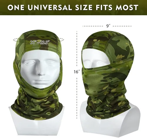 Miniatura 4 de Máscara facial de camuflaje militar bandana pasamontañas capucha para hombres y mujeres entrenamiento táctico ciclismo esquí resistente al viento