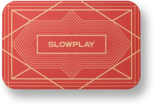 SLOWPLAY Placas rectangulares de fichas de póquer, paquete de 10 unidades, placas profesionales de estilo europeo sin denominación, compuesto de Rojo