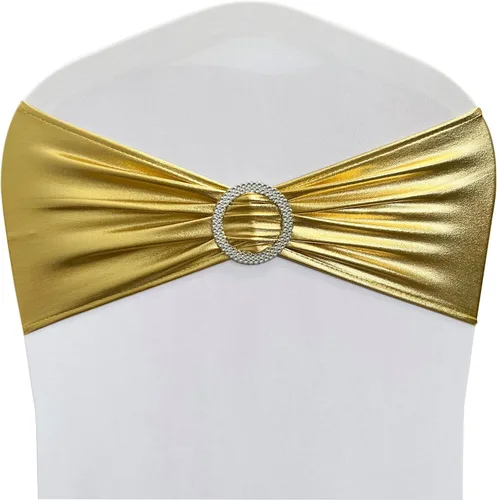 Miniatura 33 de Cintas elásticas de elastano para sillas 50 unidades, lazos elásticos para sillas con hebilla deslizante para decoración de bodas, fiestas, Azul bebé