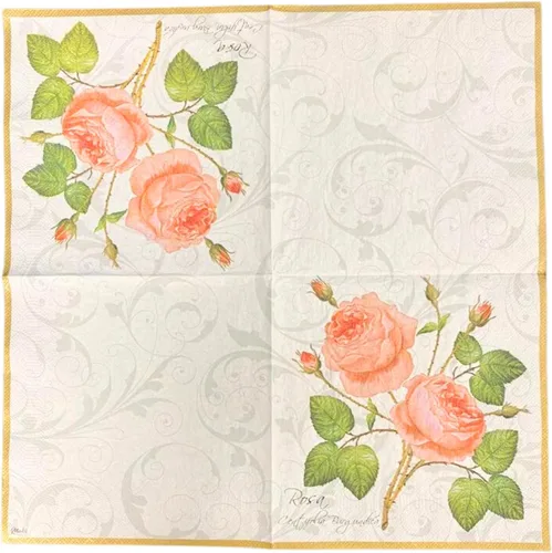 Miniatura 5 de Servilletas de papel de 20 unidades de 13 x 13 pulgadas, 3 capas, estampado de rosas de bebé, para arte, cena y fiesta, servilletas desechables