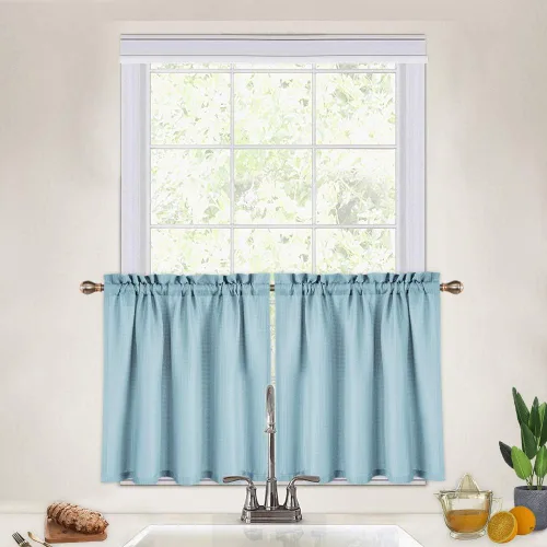Miniatura 13 de CAROMIO - Cortina para cocina, cortina texturizada, cortinas para ventana de baño, varios tamaños