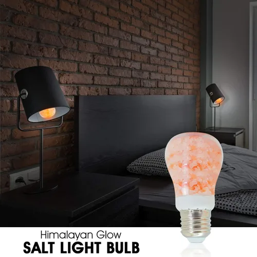 Miniatura 4 de Himalayan Glow Bombillas LED de lámpara de sal equivalente a 60 W, brillo ámbar cálido, bombilla Edison E26 regulable para decoración, hogares