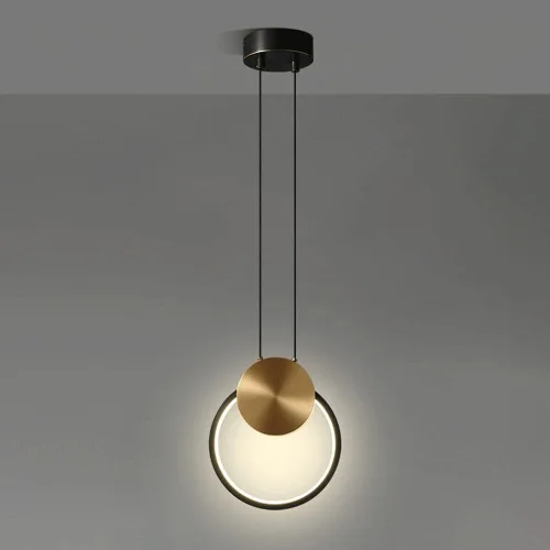 Lámpara colgante de comedor con anillo negro minimalista LED de una sola cabeza lámpara colgante con 3 modos de color lámpara de iluminación de