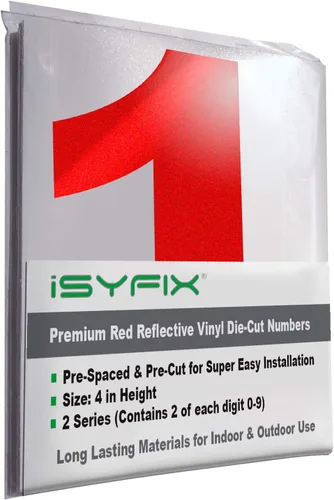 Miniatura 84 de iSYFIX Calcomanías de Números de Vinilo Verde Manzana – 1.5 Pulgadas Autoadhesivas (2 Juegos) – Calcomanía Premium Troquelada y Pre-espaciada