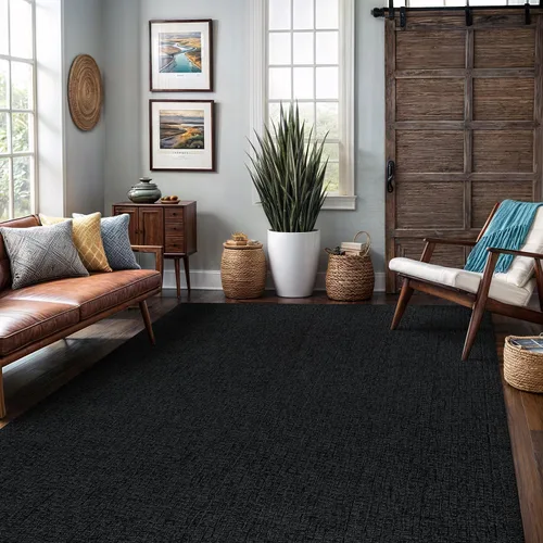 Miniatura 41 de Tapete de Puerta de Yute Fácil 2x3 Pies Interior Exterior Alfombras Naturales Alfombra de Fibra Sólida Alfombra de Área Tejida Boho Fácil de Limpiar